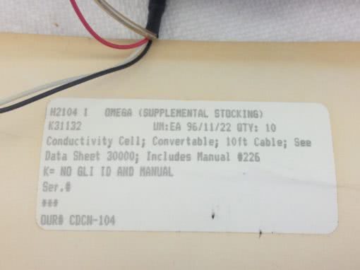 USED OMEGA CDCN-104 CONDUCTIVITY SENSOR FAST SHIP!!! (B133) 2