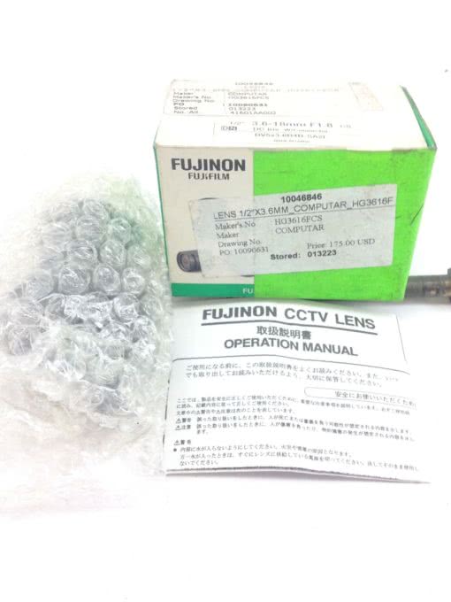 NIB! FUJINON HG3616FCS COMPUTAR CCTV LENS 1/2″ X 3