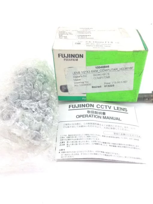 NIB! FUJINON HG3616FCS COMPUTAR CCTV LENS 1/2″ X 3
