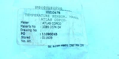 ATLAS COPCO TEMPERATURE SENSOR 1089057404 NEW!!! (G21) 1