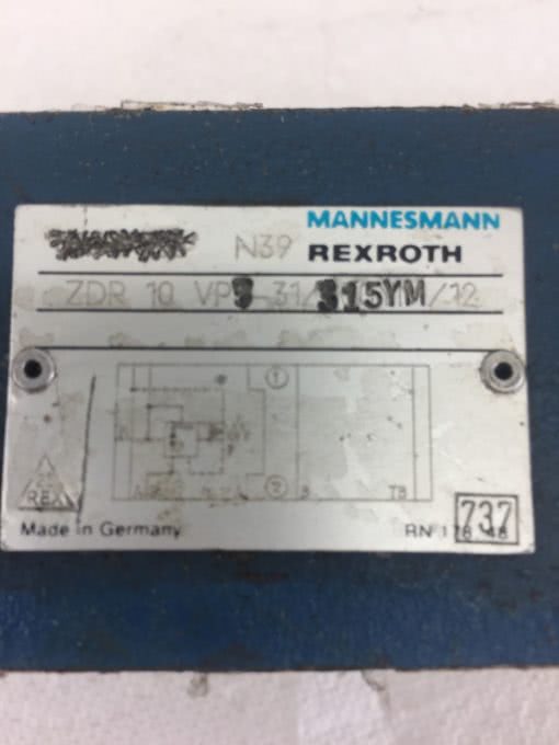 MANNESMANN REXROTH HYDRAULIC PRESSURE VALVE ZDR 10 VP1-31/315YM/12 (A220) 2