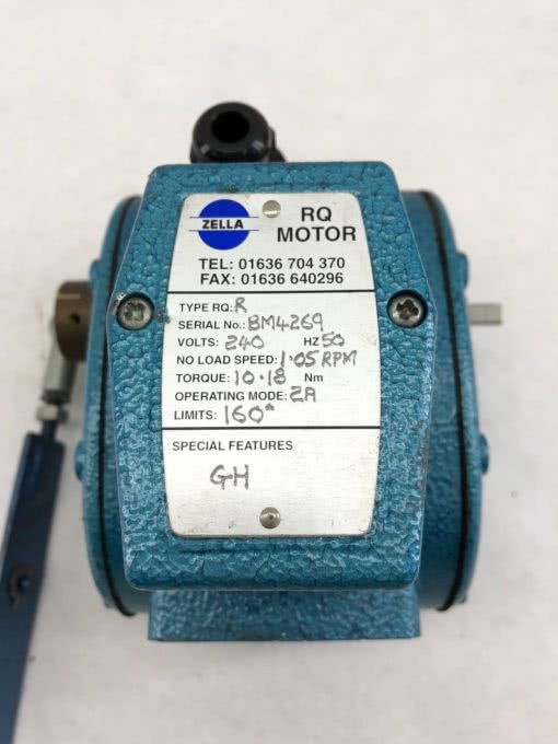 USED ZELLA RQR MOTOR RANGE W/ LEVER 240VAC 50HZ 2A 32 RPM DOWN TO 60 MPR, (B431) 2