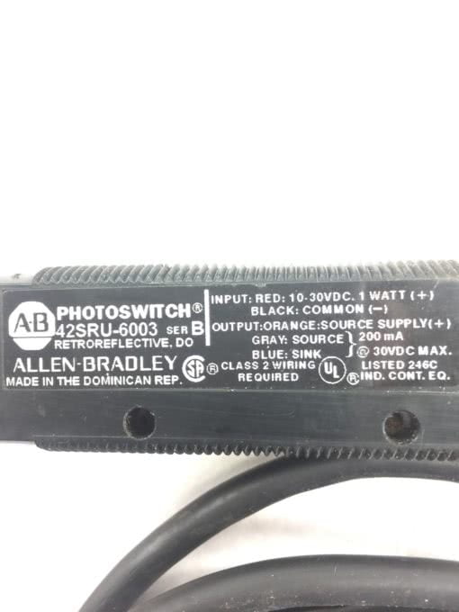 ALLEN BRADLEY 42SRU-6006 PHOTOSWITCH RETROREFLECTIVE PHOTOELECTRIC SENSOR (H44) 2