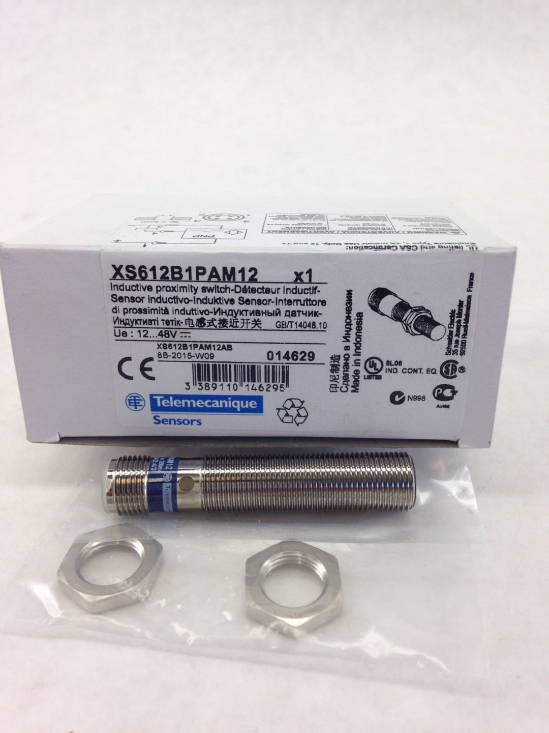 XS612B1PAM12 Schneider XS Détecteur Inductif Métal - M12 L62mm Noyable Sn4mm Dc3 Fils Pnp No M12 Telemecanique 91653877