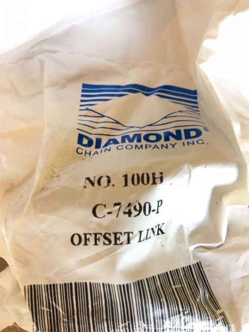 NEW IN BAG LOT OF 6 Diamond Chain Company 100H OFFSET LINK C-7490-P, B367 2