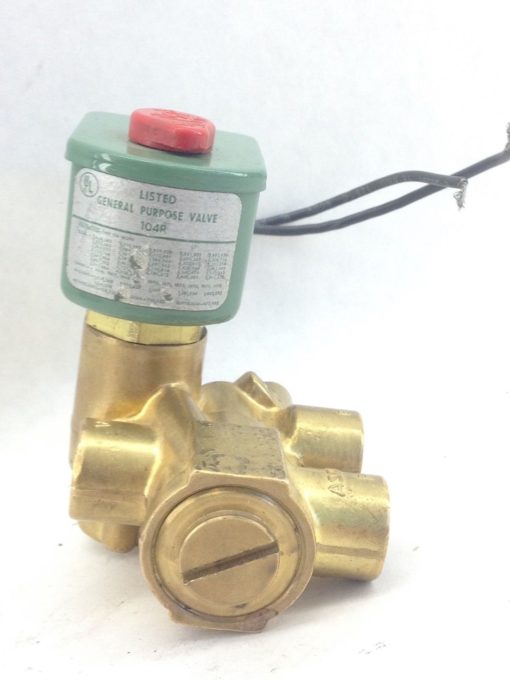 ASCO RED HAT 2-WAY #104R GENERAL PURPOSE BRASS SOLENOID VALVE 120VDC 1/4”(A840) 1