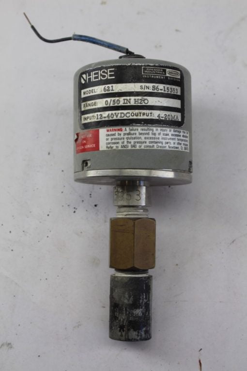 Heise 621 Pressure Transducer 0/50 IN H20 12-40VDC *FOR PARTS* (B249) 1