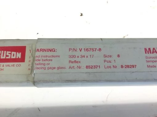 NEW IN BOX, Jerguson V 16757-8 Gage Replacement Glass, Fast Shipping, (B132) 1