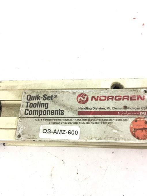 NEW NORGREN QS-AMZ-600 QUIK SET TOOLING COMPONENTS SLIDE RAIL, FAST SHIP! (TLO) 2