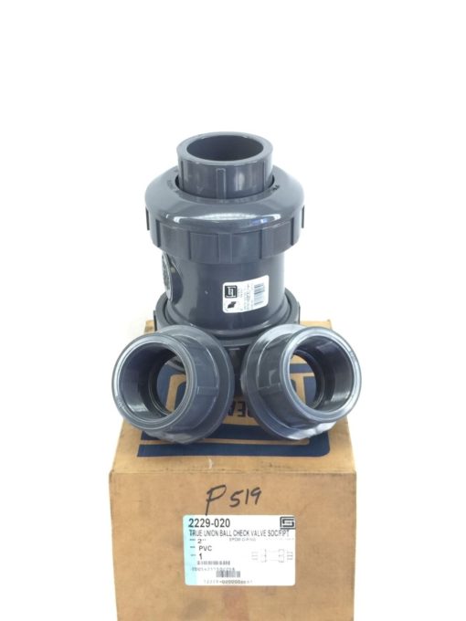 NIB! SPEARS 2229-020 2” PVC TRUE UNION CHECK VALVE SOC/FIPT (B49) 1