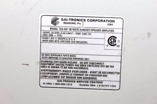 GAI TRONICS 723-001 120VAC 50/60Hz