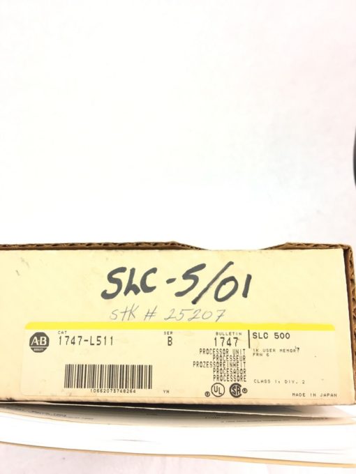 NEW IN BOX ALLEN BRADLEY SLC 500 1747-L511 PROCESSOR UNIT SER B, FAST SHIP! B338 2