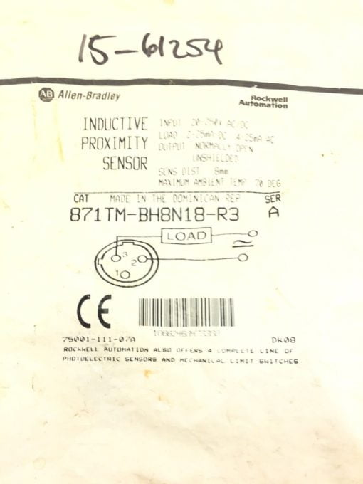 ALLEN BRADLEY 871TM-BH8N18-R3 PROXIMITY SENSOR NEW IN SEALED BAG (A587) 1