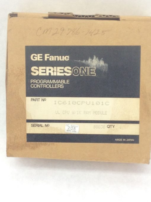 NEW! GE FANUC # IC610CPU101C UL CPU w/1K RAM MODULE (H173) 1