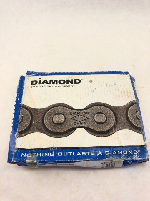 NEW IN BOX DIAMOND X-1550-010 50 RIV ROLLER CHAIN 10’ FAST SHIP! (B463) 1