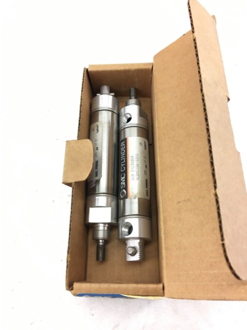 (2) NEW IN BOX SMC NCDMC106-0200 Stainless Steel Air Cylinder, FAST SHIP! (H325) 1