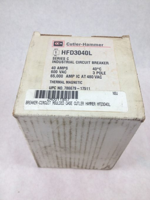 NEW! CUTLER HFD3040L 40A MOLDED CASE CIRCUIT BREAKER FAST SHIP!!! (B126) 1