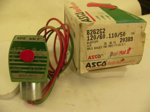 ASCO RED HAT SOLENOID COIL 8262G2 120VAC/60HZ 110VAC/50HZ, 1/8″ NEW IN BOX (F87) 1