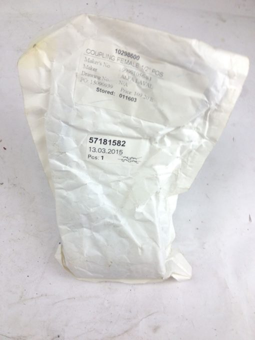 NIB! ALFA LAVAL 99991056-830 FEMALE SS COUPLING 57181582 FAST SHIP!!! (F105) 3