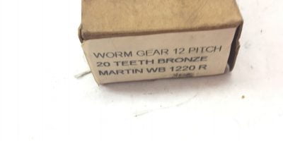 NEW IN BOX Martin WB1220R Worm Gear, Pitch 12” 20 TEETH, BRONZE, RH, (A159) 1