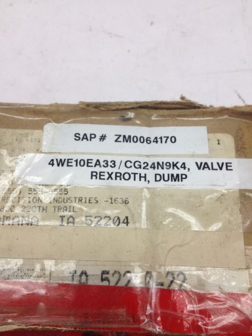 NIB! REXROTH DUMP VALVE 4WE10EA33 / CG24N9K4 FAST SHIP!!! (B201) 3