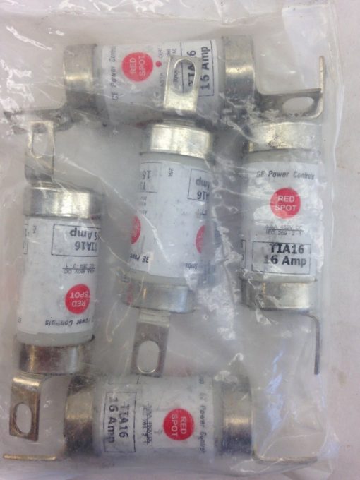 GENERAL ELECTRIC RED SPOT TIA16 16AMP FUSE LOT OF 5 (A762) 1