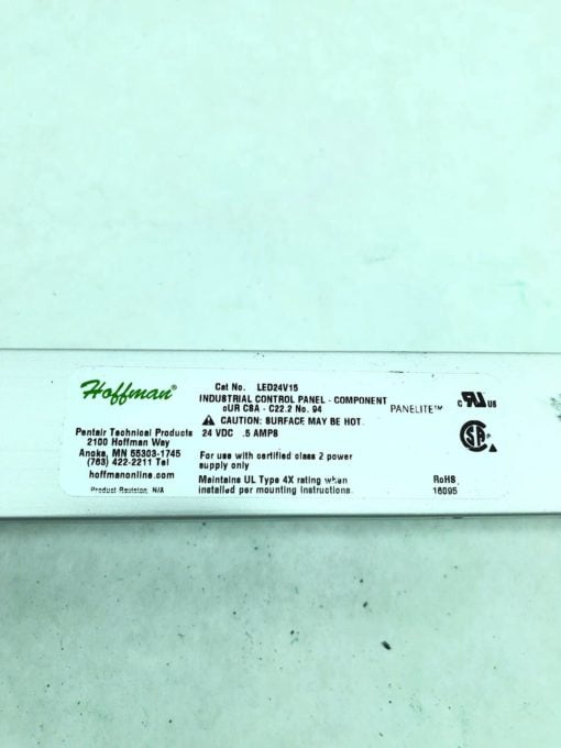 NEW HOFFMAN LED24V15 PANELITE ELECTRICAL PANEL LED LIGHT FIXTURE 24VDC (B454) 2