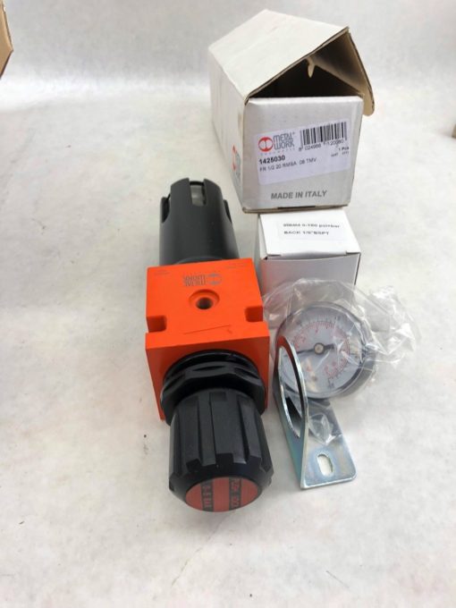 NEW METALWORK 1425030 Filter Regulator 20 Micron 0-8bar W/ PRESS