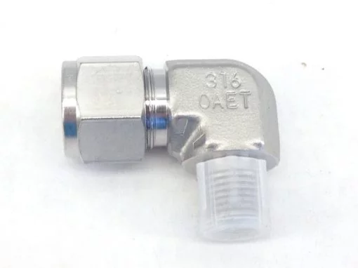 PARKER 1/4” MNPT TO 1/2” FEMALE TUBE 90° SS ELBOW 8-316N804 to 316OAET (F47) 1