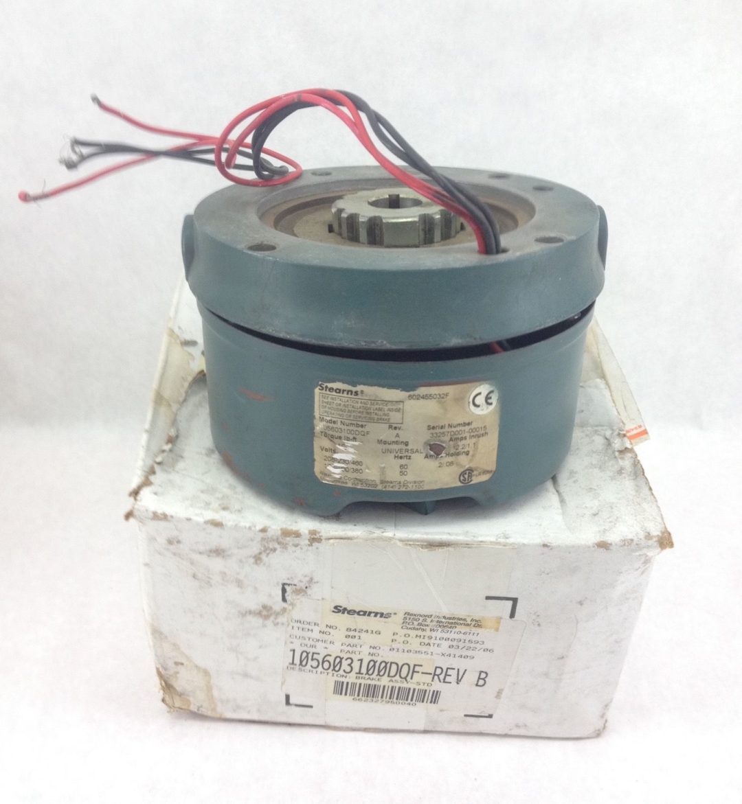 Stearns 105603100DOF Rev B Electric Motor Brake Assembly (B2)