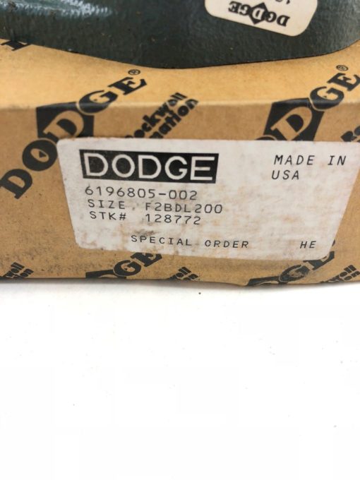 NEW IN BOX DODGE 128772 F2B-DL-200 MOUNTED BEARING 6196805-002 FAST SHIP! (B455) 2