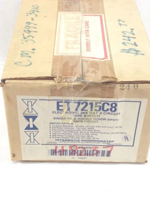 NIB! INTERMATIC ET7215C8 TIME CONTROL SWITCH 365-DAY, 2-CIRCUIT (B29) 2