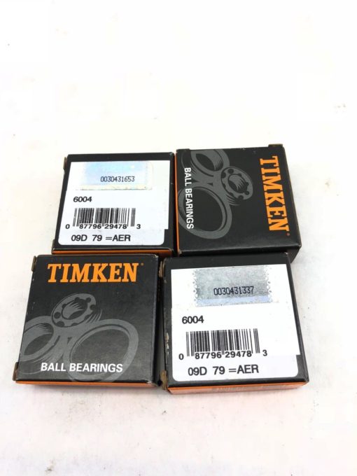 LOT OF 4 NEW IN BOX TIMKEN 6004 BALL BEARINGS, 09D 79=AER, FAST SHIP! (F269) 2