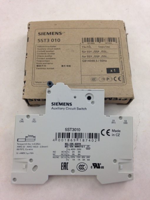 SIEMENS 5ST3010 AUXILIARY CIRCUIT SWITCH (A766) 1