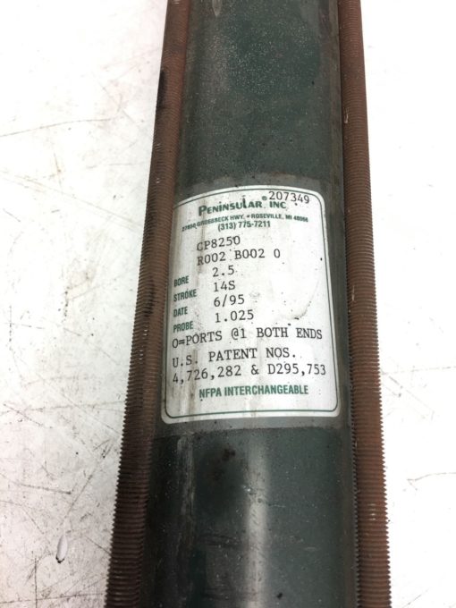 PENINSULAR CP8250 O/J PNEUMATIC CYLINDER 2.5” BORE, 14” STROKE, 1
