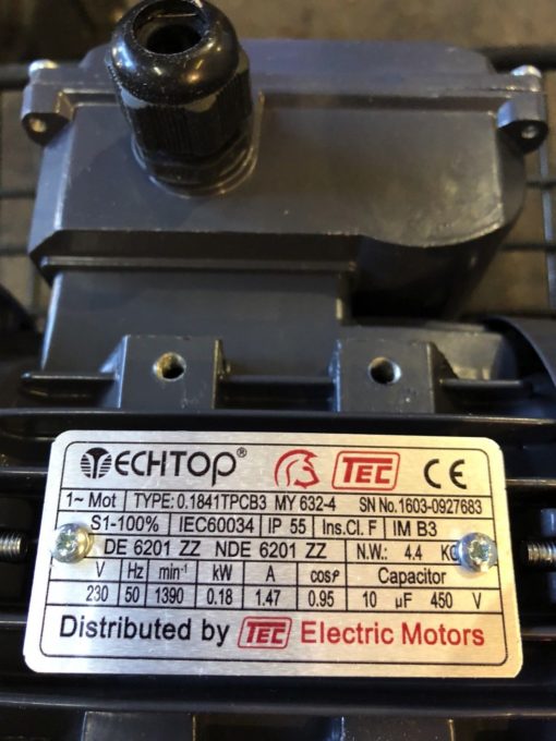 NEW TEC ECHTOP 0.1841TPCB3 ELECTRIC MOTOR MY 632-4, 230V, 0