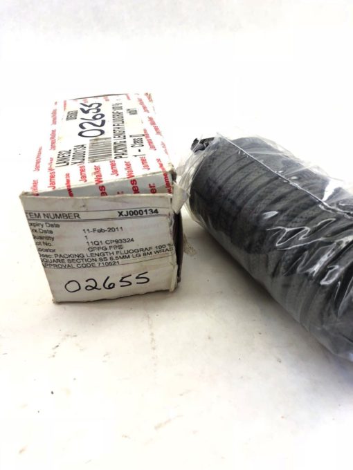 James Walker XJ000134 Solid Fluograf Gland & Valve Packing, 1/4”, 109-680 (B412) 1
