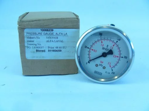 ALFA LAVAL 54305408 PRESSURE GAUGE NEW IN BOX!!! (G94) 1