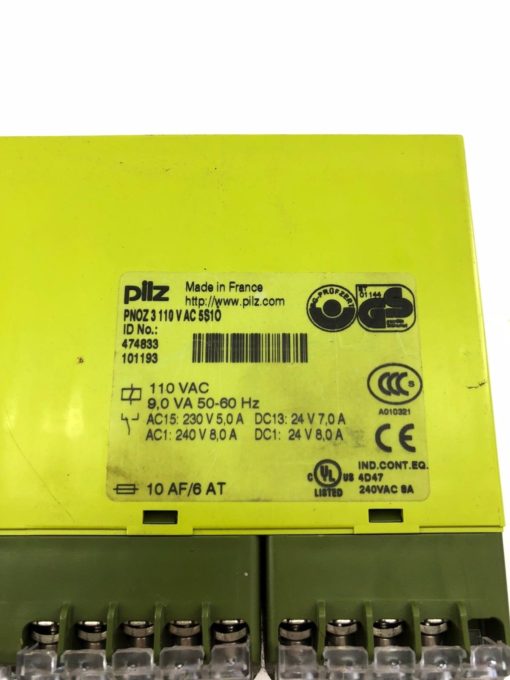 USED PILZ PNOZ 3 110VAC 5S10 50/60HZ SAFETY RELAY, PNOZ3, FAST SHIP! (B413) 2