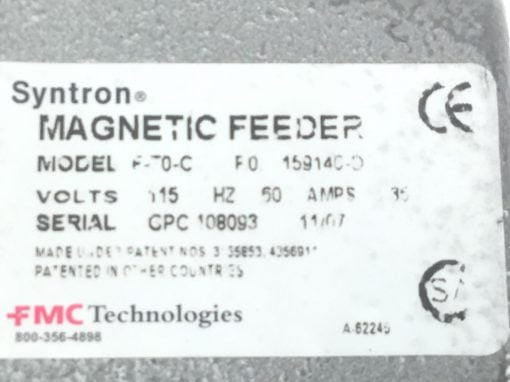 FMC SYNTRON F-T0-C MAGNETIC FEEDER *** BASE ONLY *** NO COIL (B457) 2