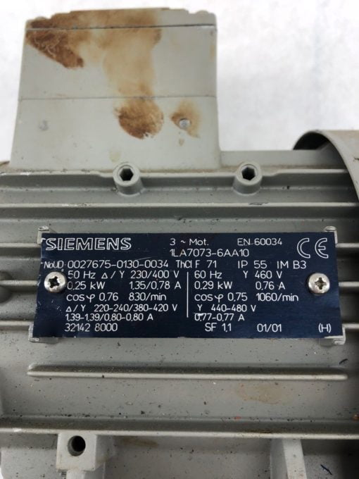 USED SIEMENS 1LA7073-6AA10 3 PHASE MOTOR 0.25/0