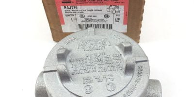 EAJT16 CROUSE HINDS OUTLET BOX W/ 3-3/16″ COVER OPENING SIZE: 1/2″ EAJT-16 (TLO) 1