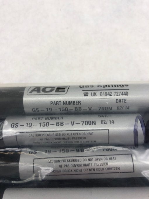 LOT OF 4 NEW IN BAG ACE CONTROLS GS-19-150-BB-V-700N GAS SPRING, FAST SHIP! H349 2