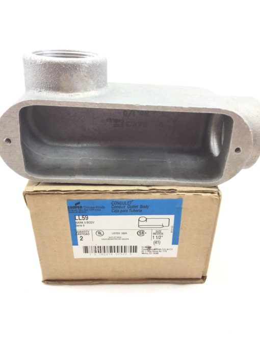 CROUSE-HINDS BY EATON CONDUIT OUTLET BODY LL59 1-1/2″ MARK 9 NEW BOX OF 2 (TLO) 2