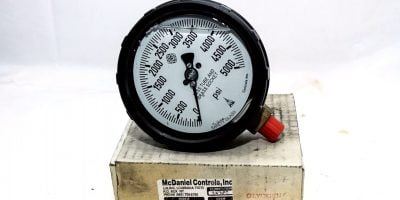 MCDANIEL CONTROLS AB80910 GLYCERIN FILLED PRESSURE GAUGE 0-5000 PSI 1/4” NPT G74 1