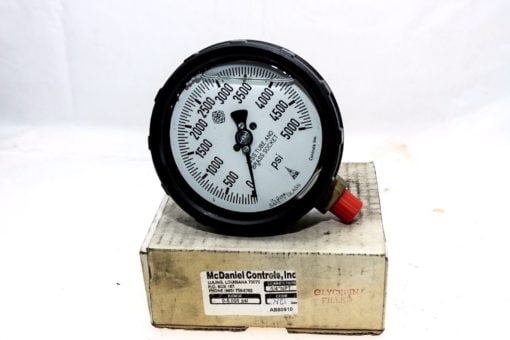 MCDANIEL CONTROLS AB80910 GLYCERIN FILLED PRESSURE GAUGE 0-5000 PSI 1/4” NPT G74 1