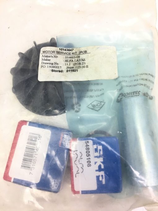 ALFA LAVAL 554603-06 SEPERATOR MOTOR SERVICE KIT, FAST SHIPPING! B295 2