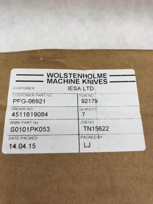 LOT OF 7 NEW IN BOX Wolstenholme Machine Knives TGW 92179 WMK # S0101PK053 (B331 2