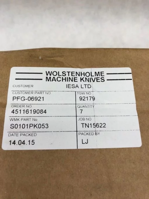 LOT OF 7 NEW IN BOX Wolstenholme Machine Knives TGW 92179 WMK # S0101PK053 (B331 2