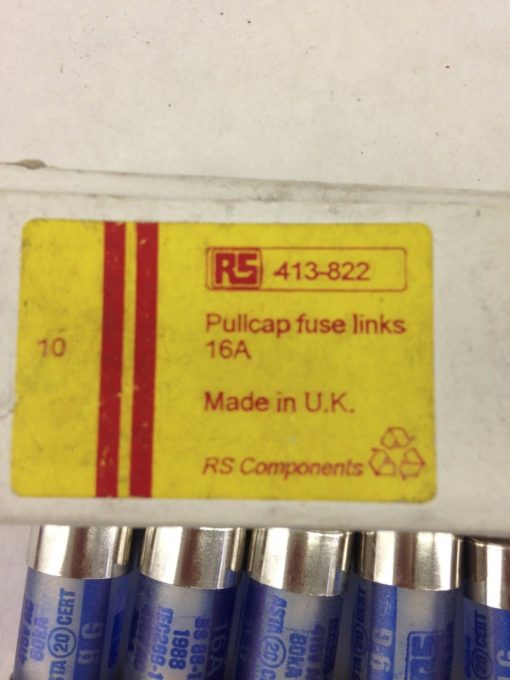 RS 413-822 PULLCAP FUSE LINKS 16A BOX OF 10 (A849) 2